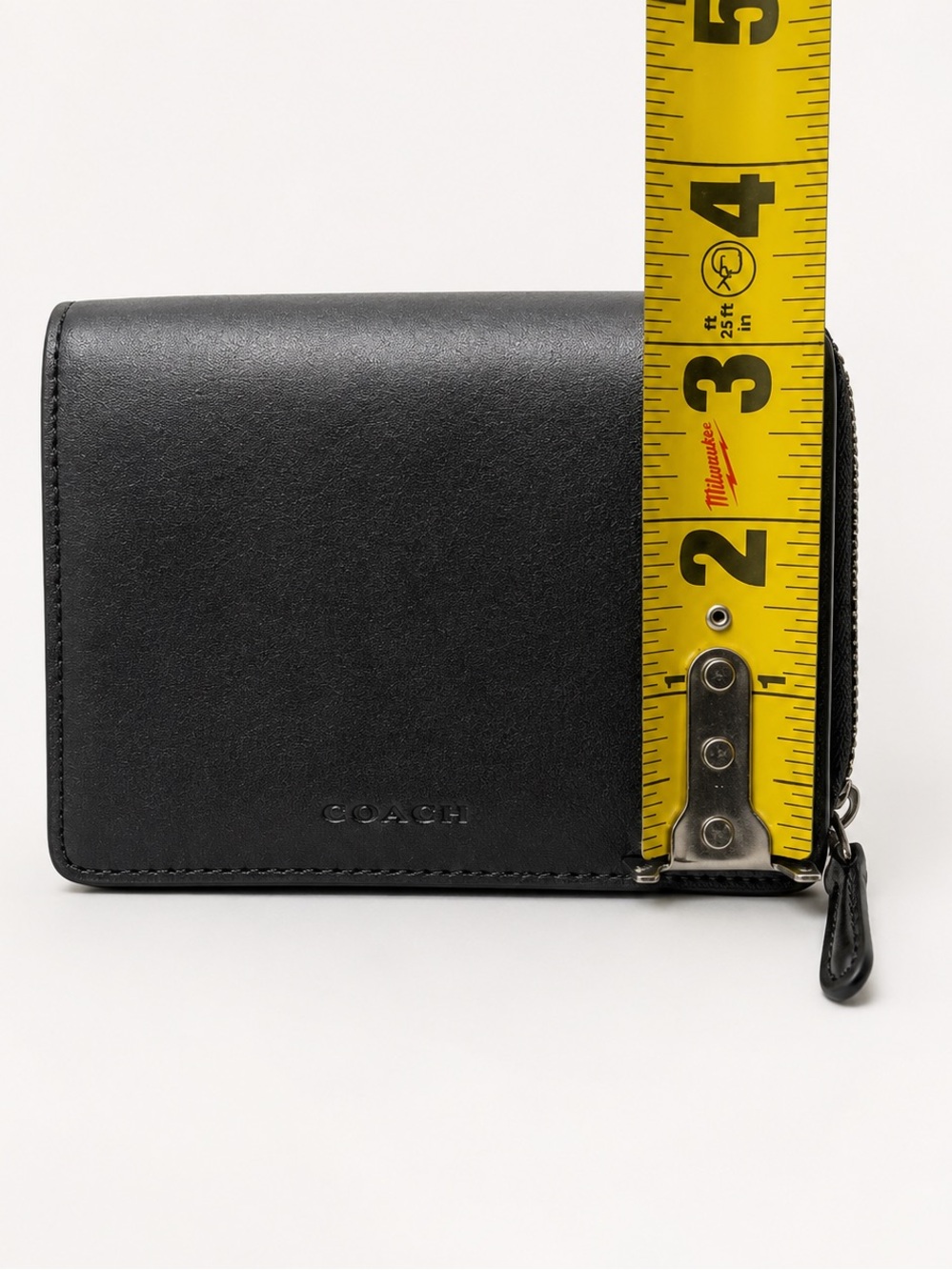 Coach Vintage Unisex Black Leather Bifold Zip Compact Wallet All Inclusive NIB - Picture 11 of 14